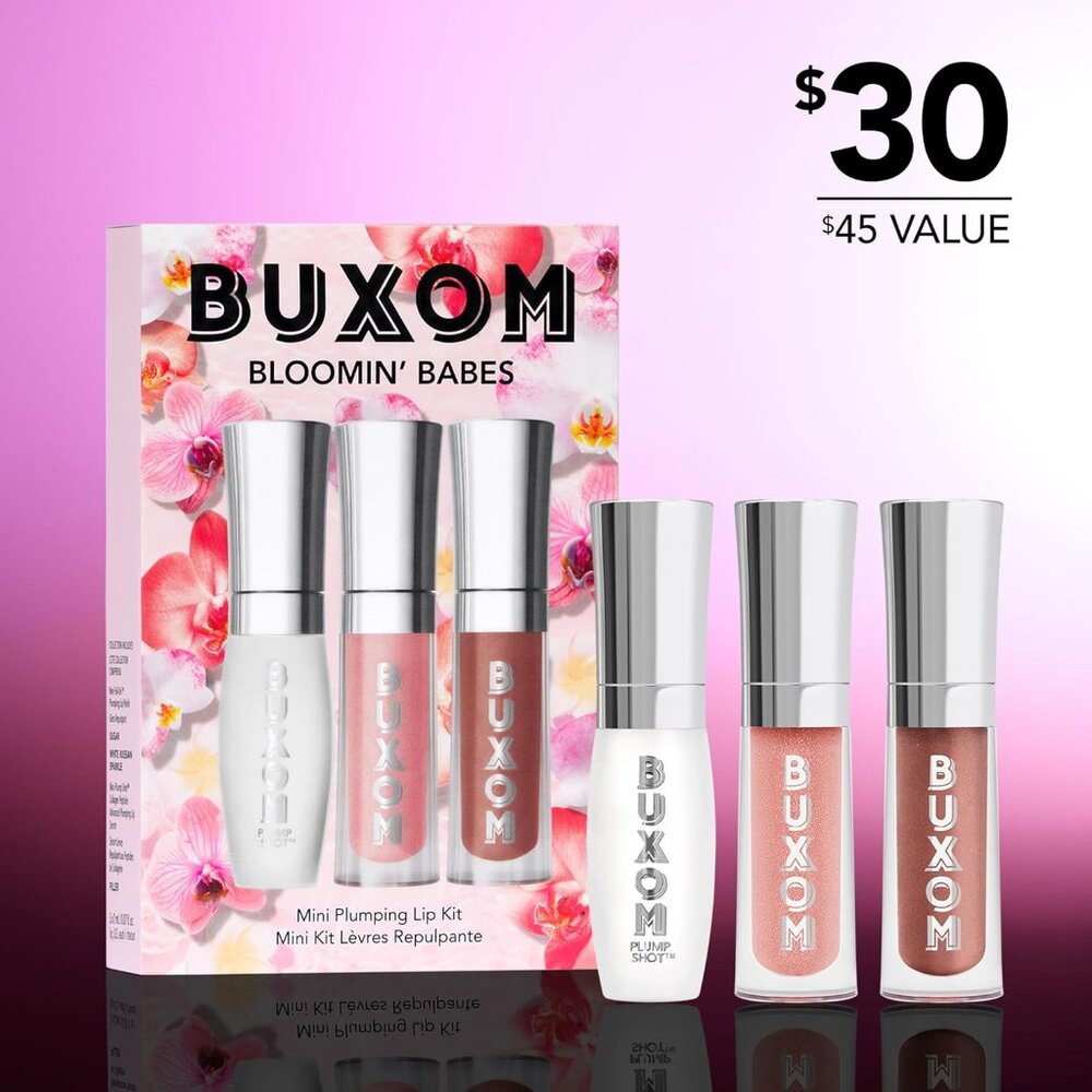 🆕 NIB ✨ Buxom 3pk plumping lip kit Bloomin' Babes